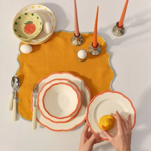 3 Тарілка Plate Orange Rust Rim Petalo. BAVA00502