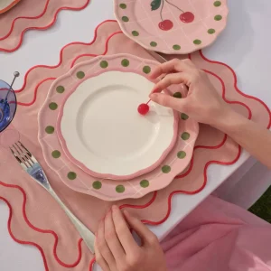 3 Тарілка Plate Pink Green Dots Quadri. BAVA00302