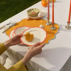 4 Тарілка Dinner Plate Orange Rust Rim Petalo. BAVA0501