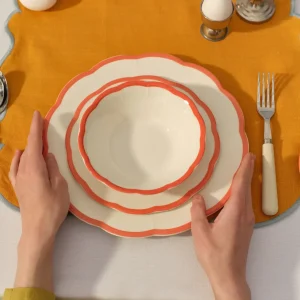 4 Тарілка Plate Orange Rust Rim Petalo. BAVA00502
